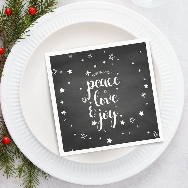 Peace Love Joy Star Christmas Holiday Napkins (Peace Love Joy Star Christmas Holiday Napkins)