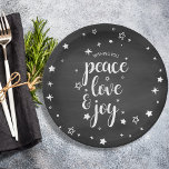 Peace Love Joy Star Christmas Holiday Paper Plates<br><div class="desc">Message me if you need assistance or have any special requests.</div>