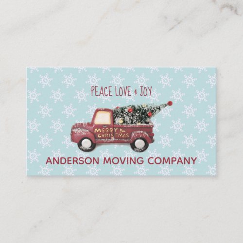 Peace Love  Joy Toy Truck Merry Christmas Business Card