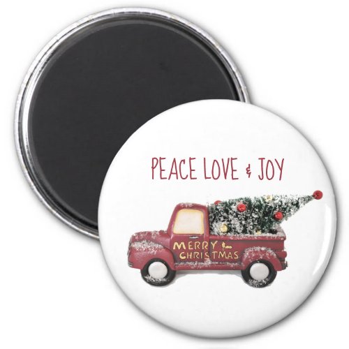 Peace Love  Joy Toy Truck Merry Christmas Magnet