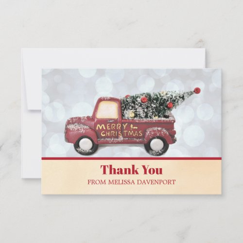 Peace Love  Joy Toy Truck Merry Christmas Thank You Card