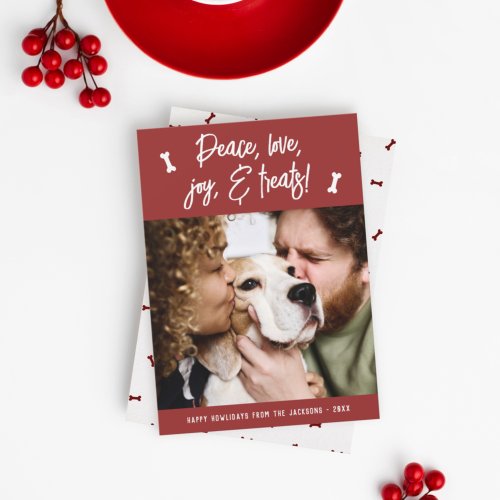 Peace Love Joy Treats Dog Christmas Holiday Photo