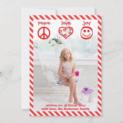 Peace Love Joy Vertical _ 3x5 Christmas Card