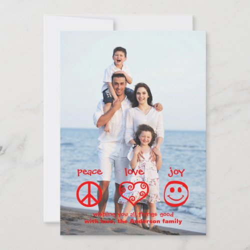 Peace Love Joy Vertical _ 3x5 Christmas Card