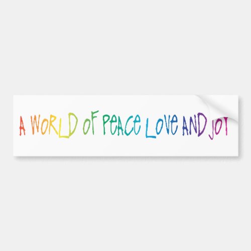 Peace, Love & Joy Words Bumper Sticker