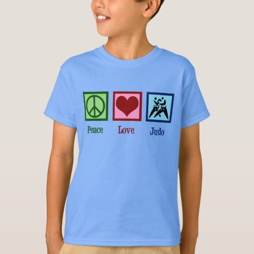 Peace Love Judo Kids T_Shirt