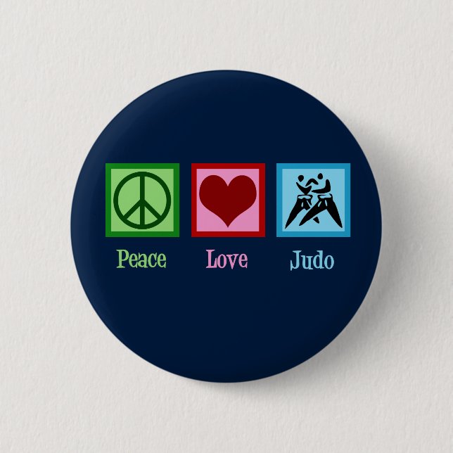 Peace Love Judo Pinback Button (Front)