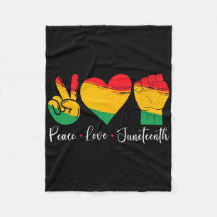 Peace Love Juneteenth 1865 Black Pride Men Women K Fleece Blanket