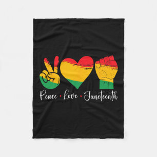 Peace Love Juneteenth 1865 Black Pride Men Women K Fleece Blanket
