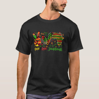Peace Love Juneteenth 1865 Freedom Day African Ame T-Shirt