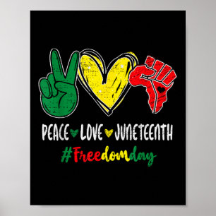 Peace Love Juneteenth 1865 Freedom Day June 19th A Poster