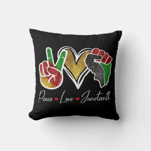 Peace Love Juneteenth Black Pride Freedom 4th Of J Throw Pillow