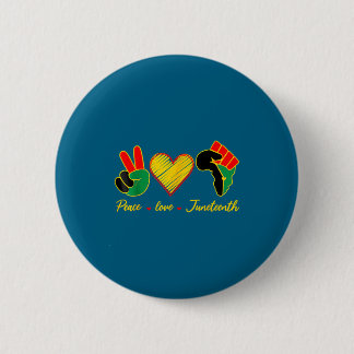 Peace love juneteenth pride black girl black queen button
