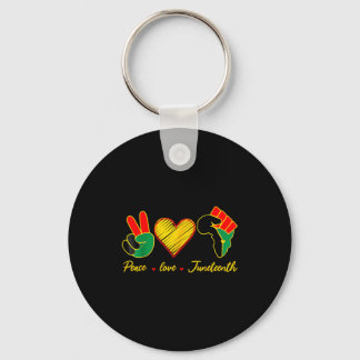 Peace love juneteenth pride black girl black queen keychain