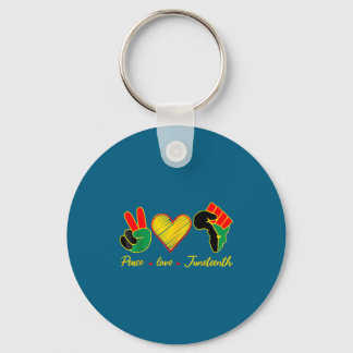 Peace love juneteenth pride black girl black queen keychain