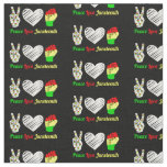 Peace Love Juneteenth Red Green Yellow Black Fabric
