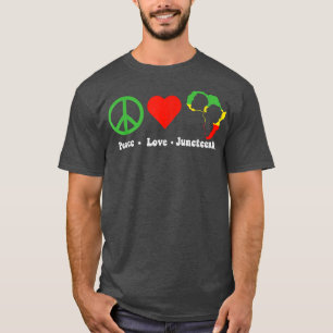 Peace Love Juneteenth Sign Graphic T-Shirt