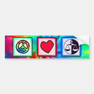 Peace, Love, Justice Bumper Sticker