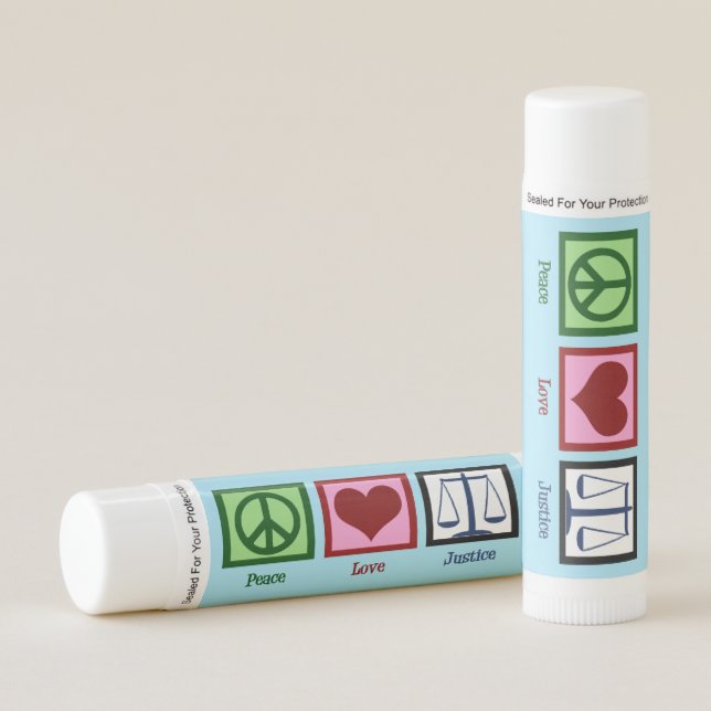 Peace Love Justice Lip Balm (Front)