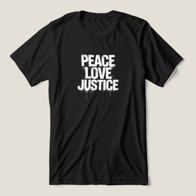 Peace, Love, Justice Tri-Blend Shirt (Design Front)