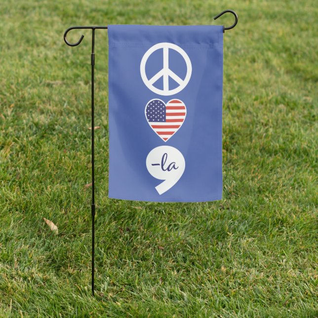 Peace Love Kamala Garden Flag (In SItu)