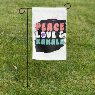 Peace Love Kamala Harris 2024 for President Garden Flag