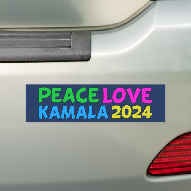 Peace Love Kamala Harris Cute 2024 Election Car Magnet (In Situ)