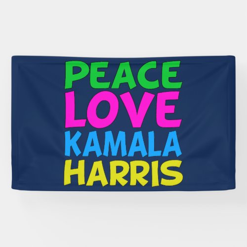 Peace Love Kamala Harris Cute Blue Banner