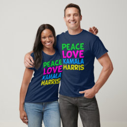 Peace Love Kamala Harris Cute Election T-Shirt