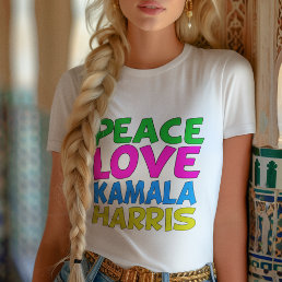 Peace Love Kamala Harris Cute Election Women&#39;s Tri-Blend Shirt