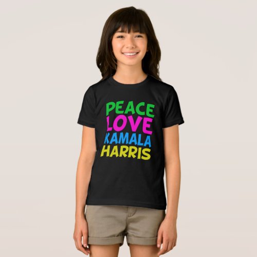 Peace Love Kamala Harris Cute Kids Tri_Blend Shirt