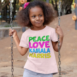 Peace Love Kamala Harris Cute Toddler T-shirt