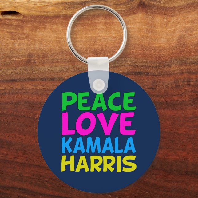 Peace Love Kamala Harris Keychain (Front)