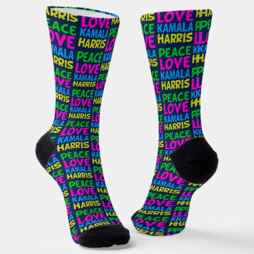 Peace Love Kamala Harris Socks