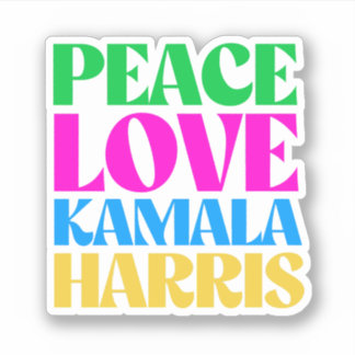 Peace Love Kamala Harris Sticker
