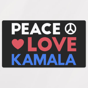 Peace Love Kamala I - Kamala Harris For President Labels