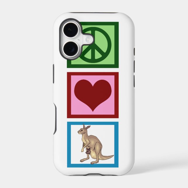 Peace Love Kangaroo Iphone Case (Back)