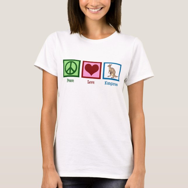 Peace Love Kangaroo T-Shirt (Front)