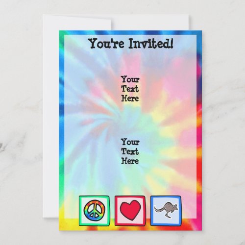 Peace Love Kangaroos Invitation