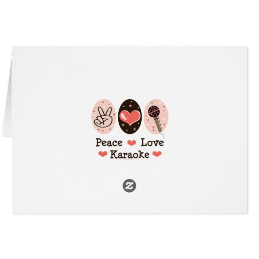 Peace Love Karaoke Blank Card (Back Horizontal)