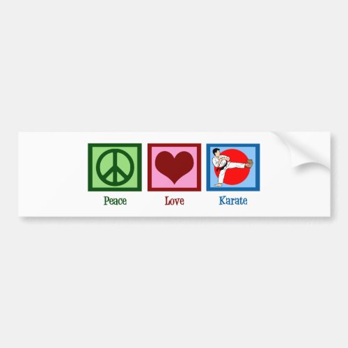 Peace Love Karate Bumper Sticker