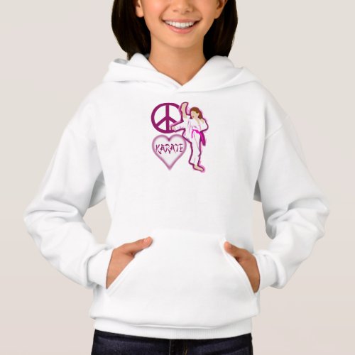 Peace Love Karate Girl Customize Personalized Hoodie