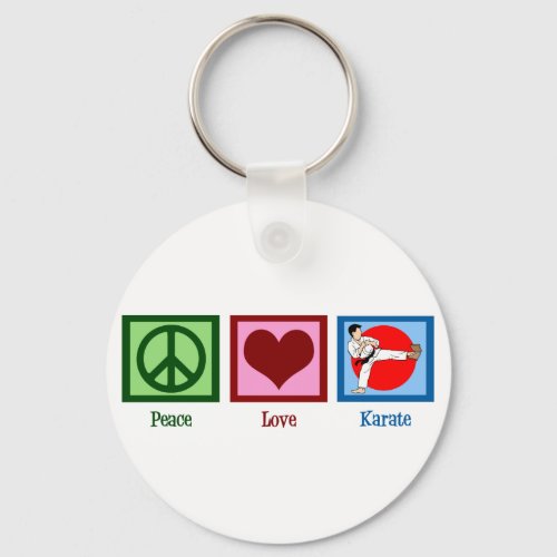Peace Love Karate Keychain
