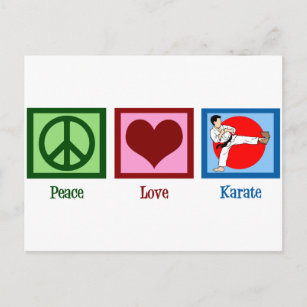 Peace Love Karate Postcard