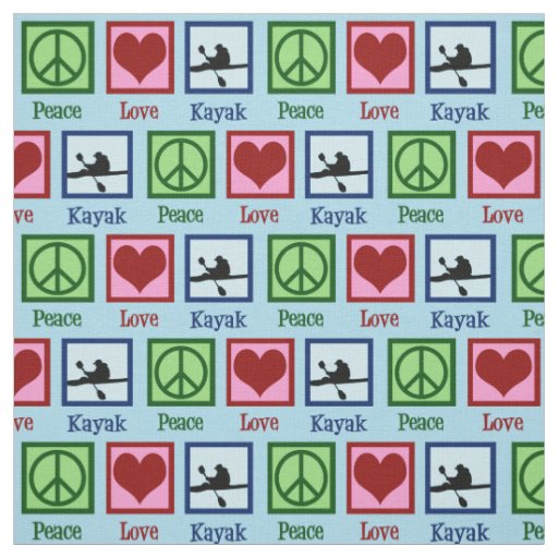 Peace Love Kayaking Fabric