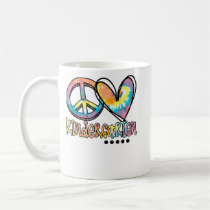 Peace Love Kindergarten Funny Tie Dye First Day Of Coffee Mug