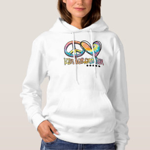 Peace Love Kindergarten Funny Tie Dye First Day Of Hoodie