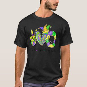 Peace Love King Cake  Mardi Gras Party Carnival  1 T-Shirt