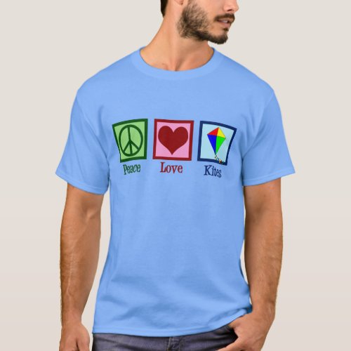 Peace Love Kites Cute Kite Festival T_Shirt