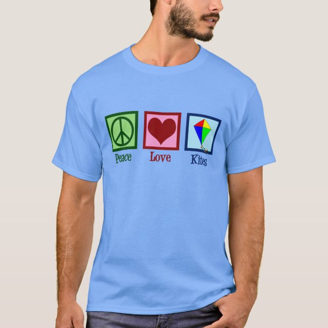 Peace Love Kites Cute Kite Festival T-Shirt (Front)
